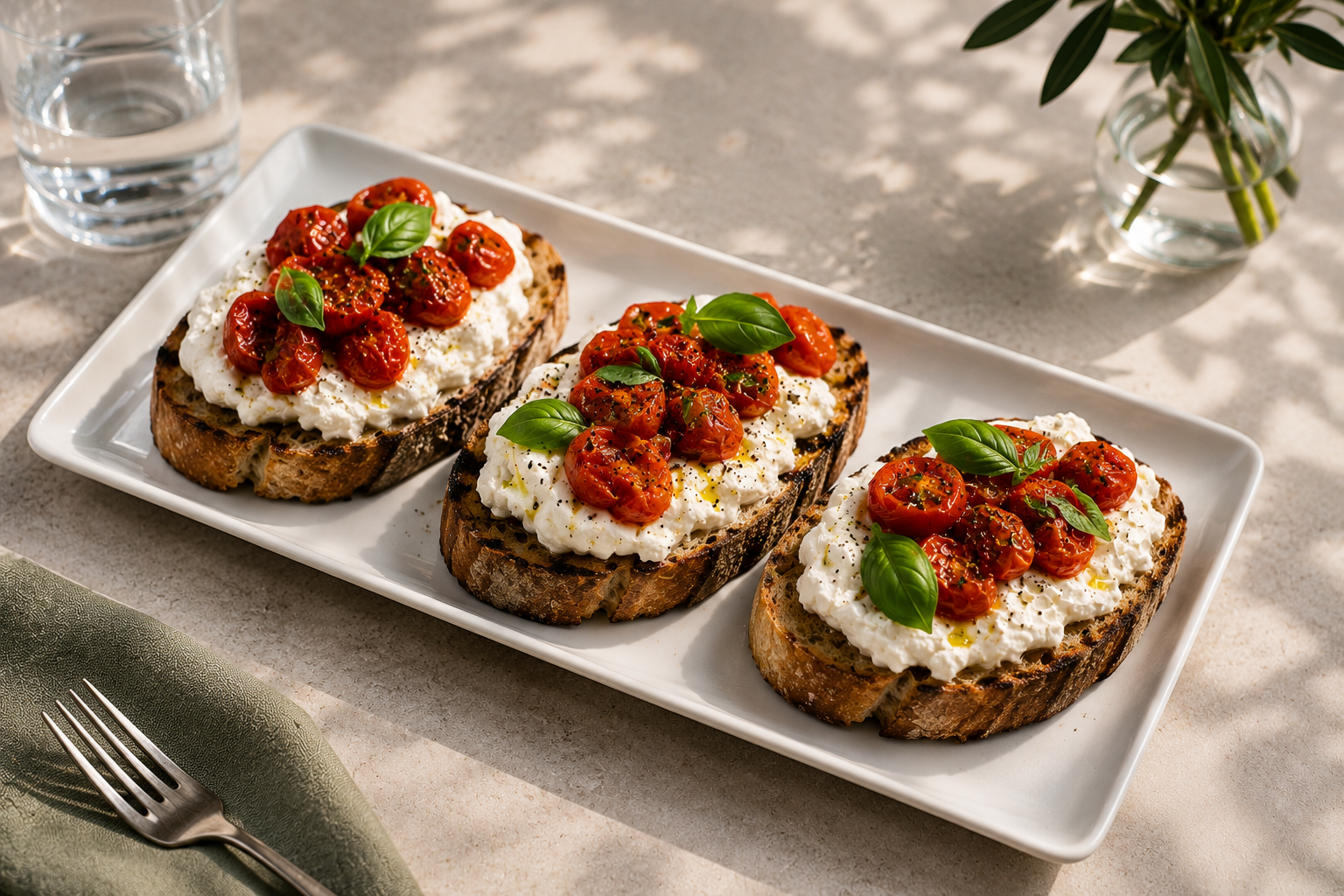 Bruschettas burrata & tomates